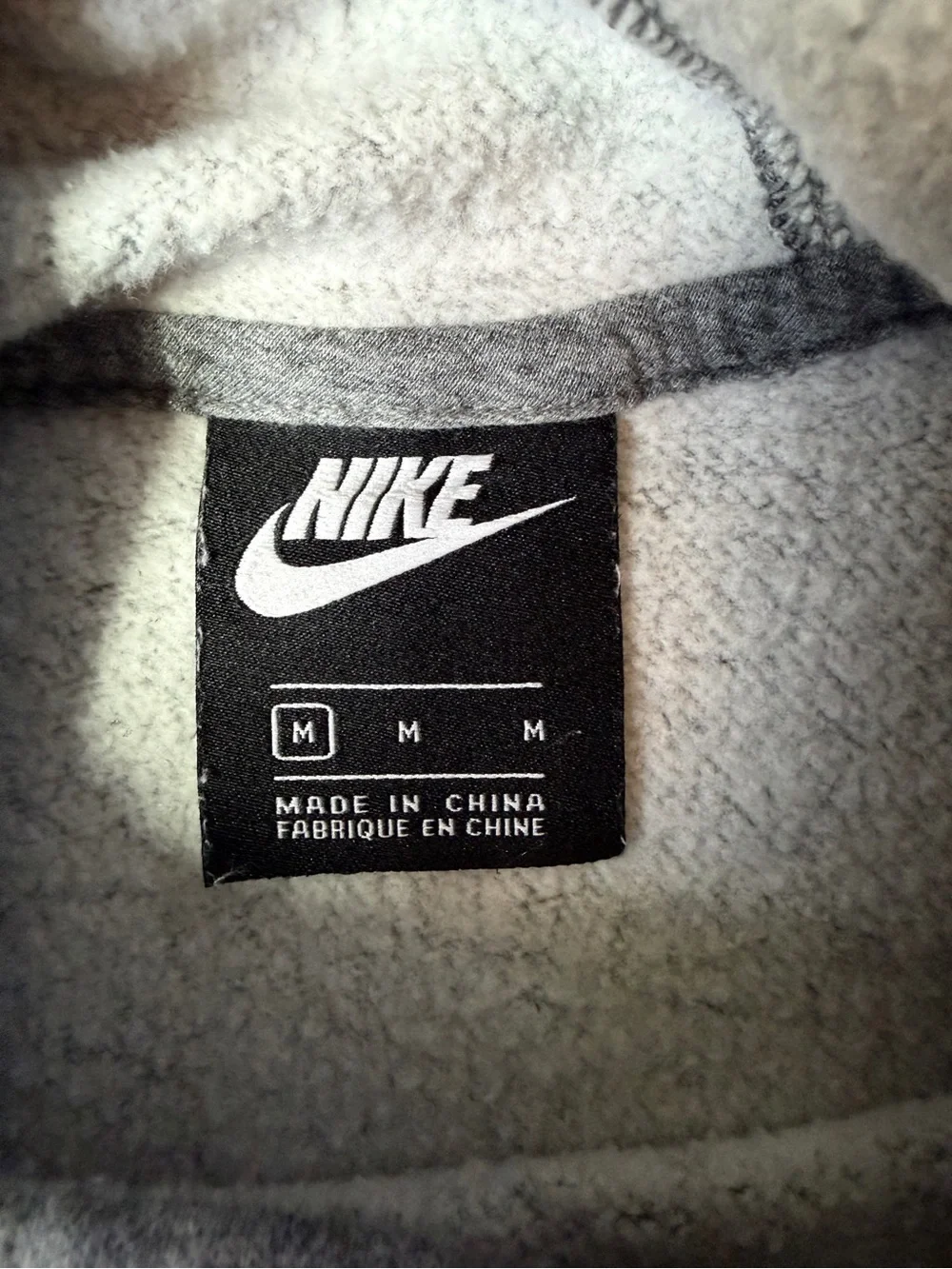 Nike Girls Club Fleece HBR Pullover Hoodie Gray Heather White Size M BV2717